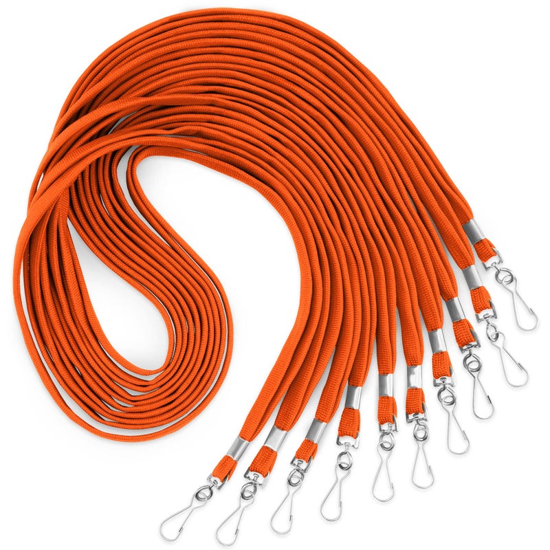 Mifflin-USA Flat Lanyards for ID Badges (Orange, 36 Inch, 25 Pack), Comfortable Neck Straps - Image 1